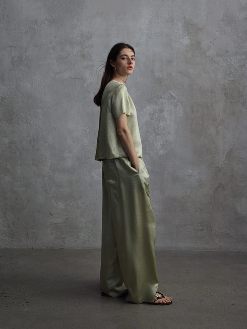 Nightfall Satin Tie-Back Top