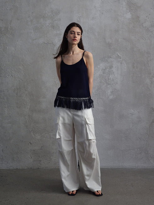 Lucent Fringe U-Neck Vest