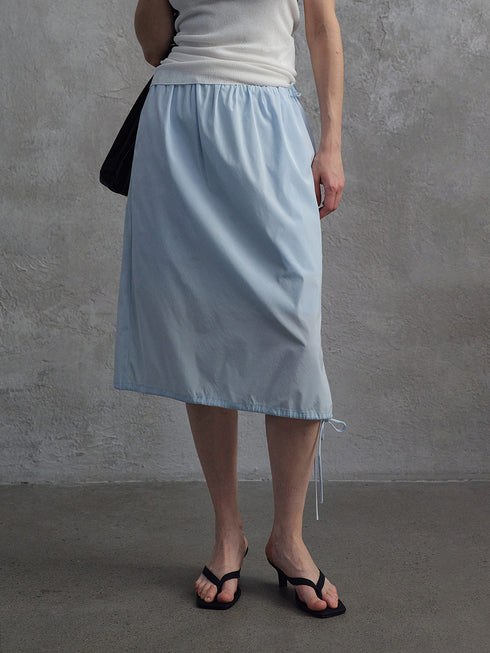 Umber Satin Drawstring Skirt