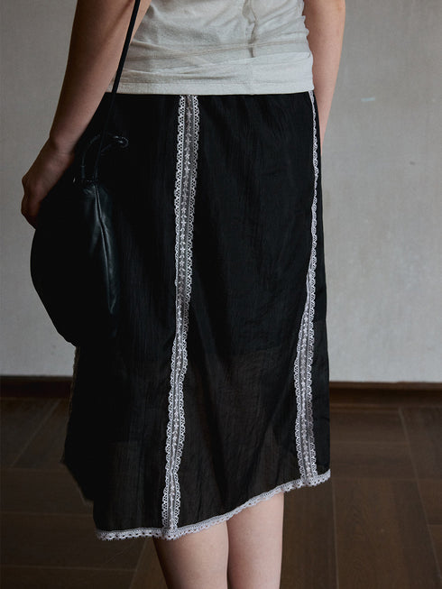 Sombra Lace-Trim Skirt