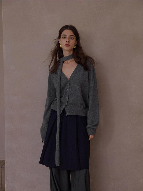 Jupe plissée en laine Maura