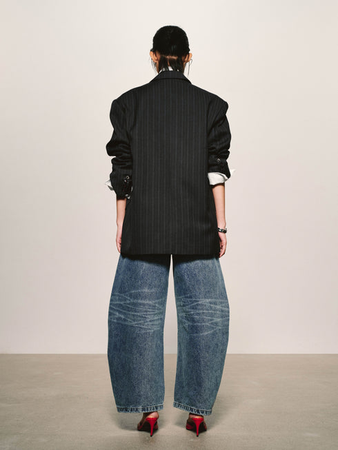 Linear Pinstripe Blazer