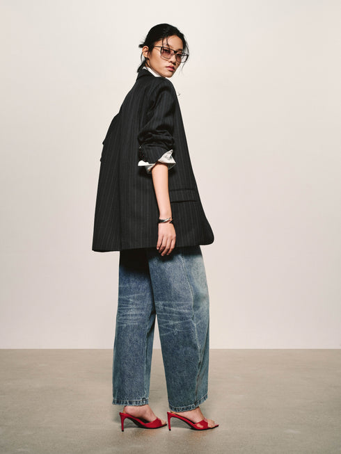 Linear Pinstripe Blazer