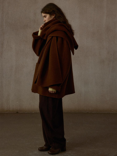 Solace Handmade Wool Scarf Coat