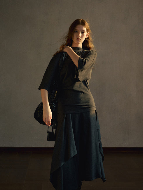 Sera Cape-Sleeve Modal Top