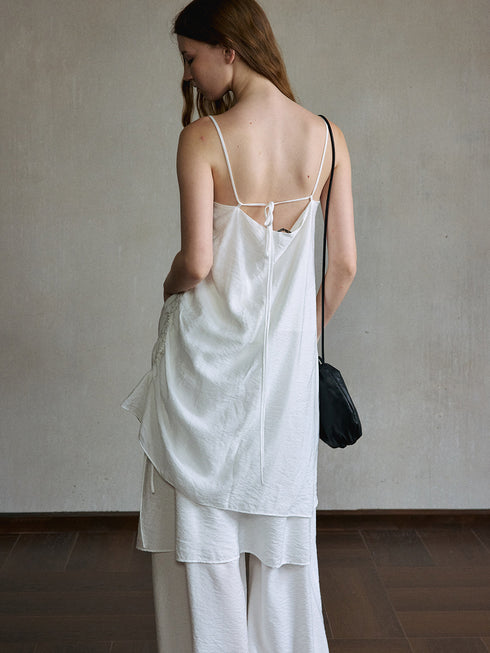 Argent Ruched Slip Dress