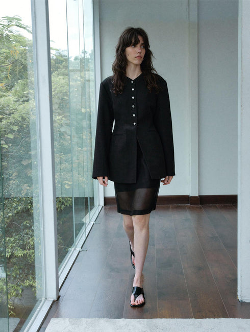 Cyrie Linen Curve Blazer