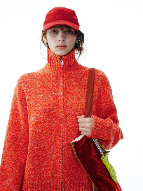 Mirella Zip Wool High-Neck Sweater