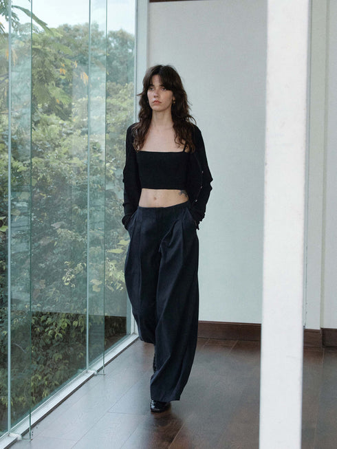 Rib Wool Veil Cardigan