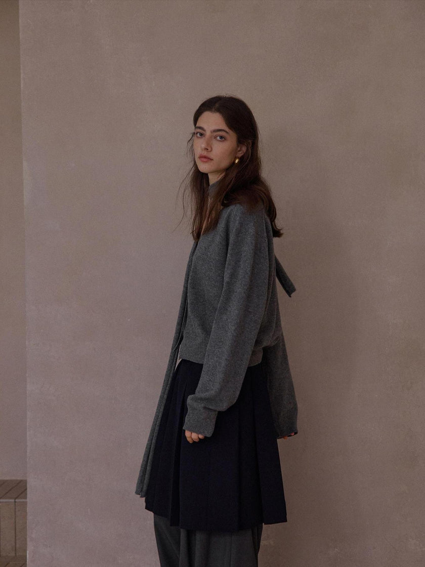 Jupe plissée en laine Maura