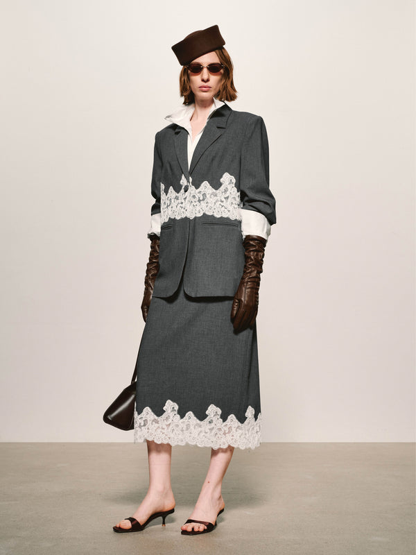 Filigree Spliced Blazer