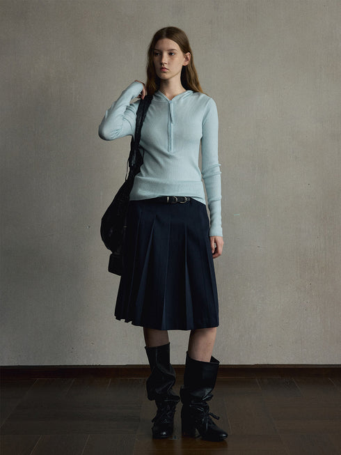 Faye Pleated Midi Skirt