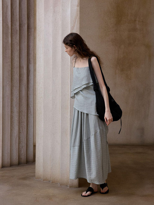 Rika Bulb Skirt - Gray Green