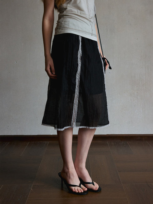 Sombra Lace-Trim Skirt