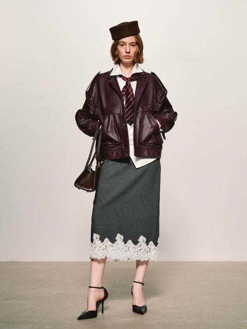 Grained Leather Jacket
