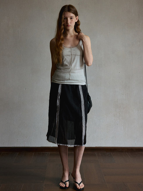 Sombra Lace-Trim Skirt