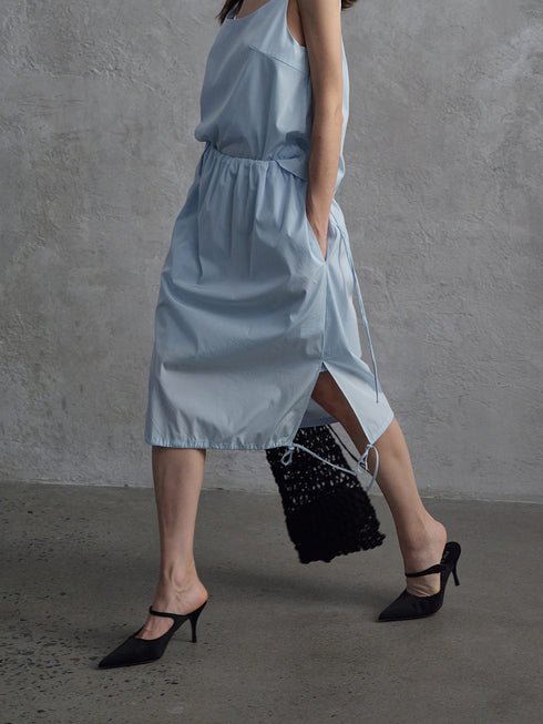 Umber Satin Drawstring Skirt