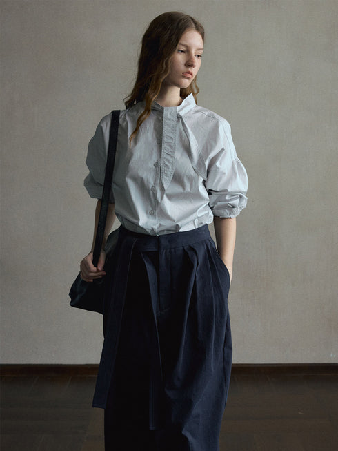 Lune Scarf-Collar Shirt