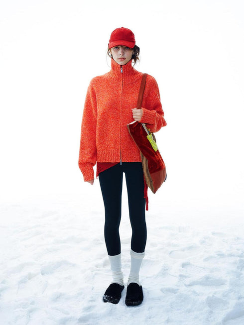 Mirella Zip Wool High-Neck Sweater