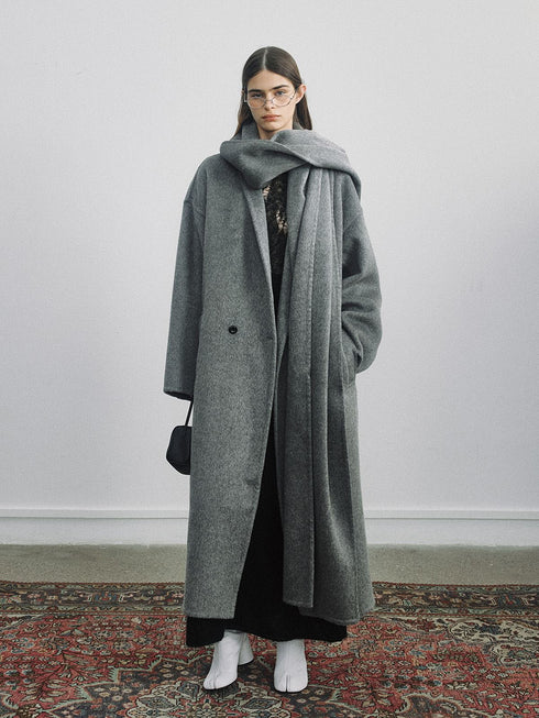 Elwen Wool Coat with Scarf