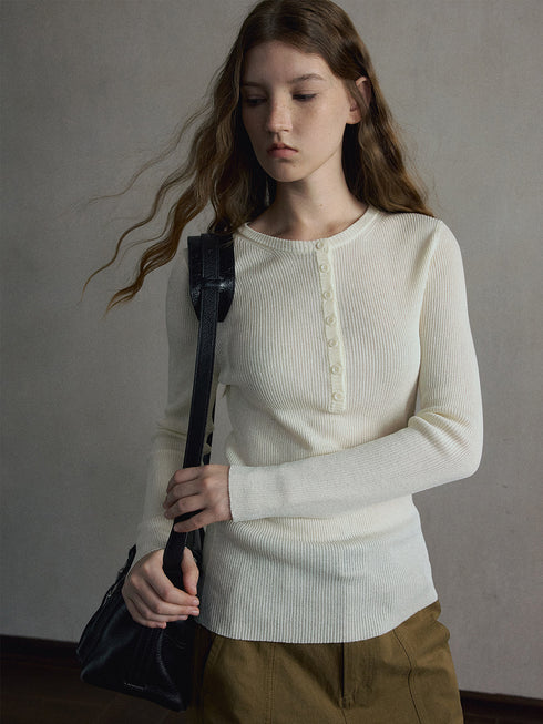 Senna Ribbed Henley Top