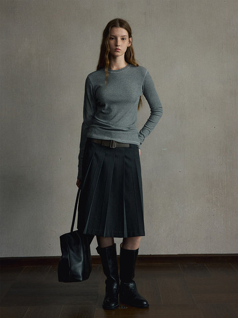 Faye Pleated Midi Skirt