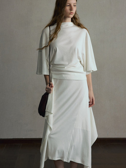 Sera Cape-Sleeve Modal Top