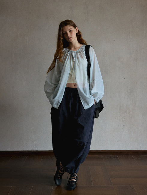 Haze Sheer Drawstring Cover-Up