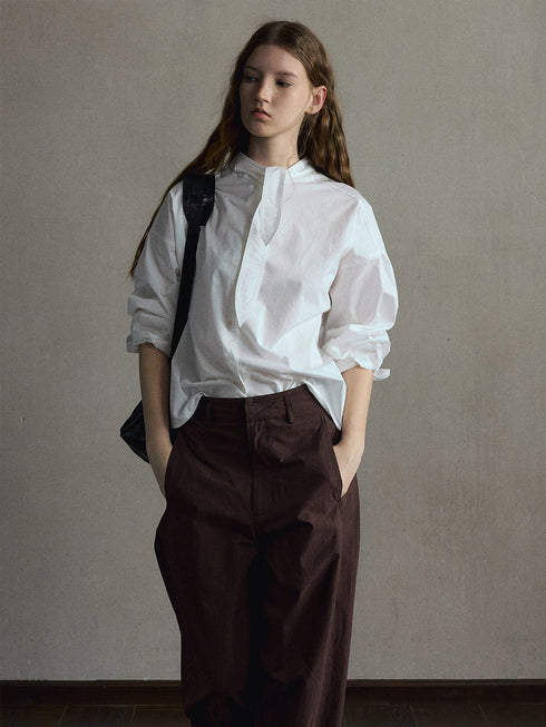 Lune Scarf-Collar Shirt