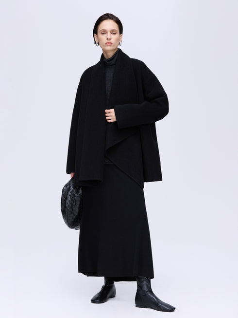 Wool Camel Scarf Coat