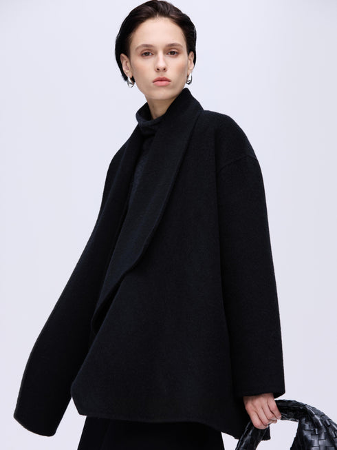 Wool Camel Scarf Coat