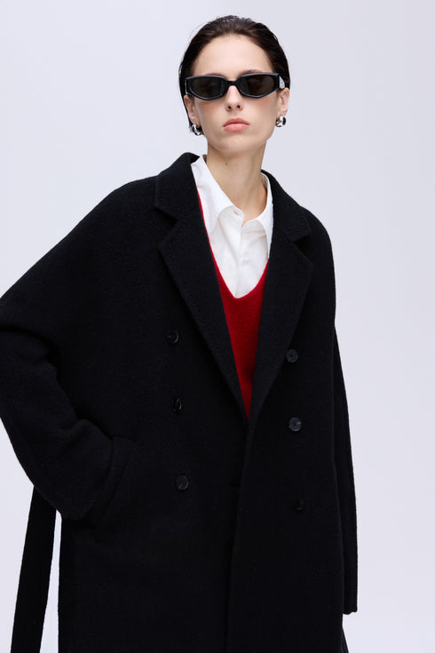 Double-Breasted Wool–Camel Coat