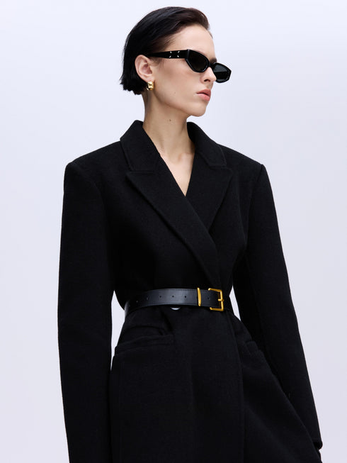 Manteau structuré en laine d'alpaga