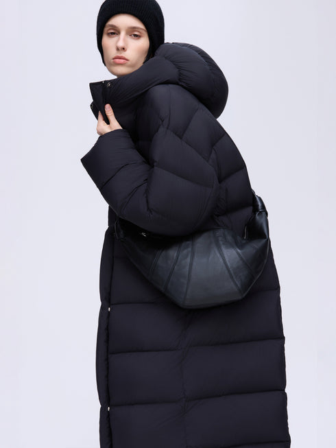 Long Hooded Down Coat