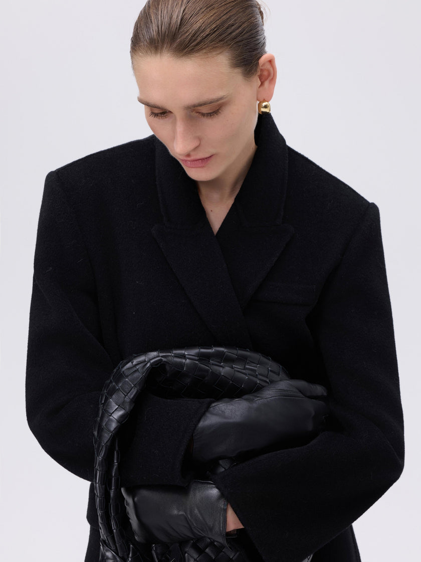 Long manteau en laine ajusté