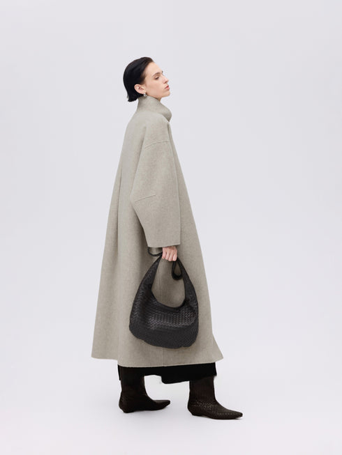 Asymmetric High-Neck Coat