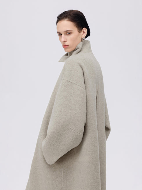 Asymmetric High-Neck Coat