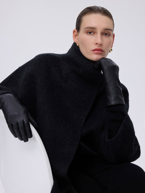 Asymmetric High-Neck Coat