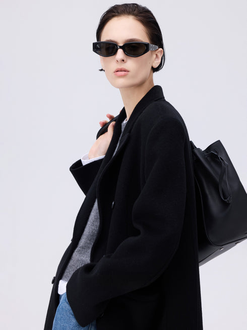 Double boutonnage Manteau en laine et mohair