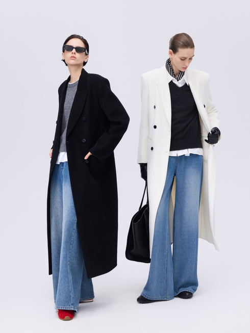 Double boutonnage Manteau en laine et mohair