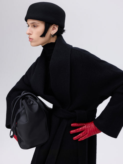 Wool–Camel Wrap Coat