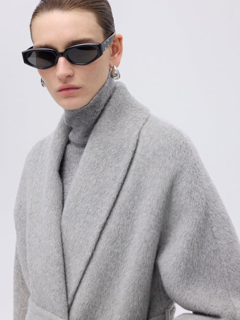 Wool–Camel Wrap Coat