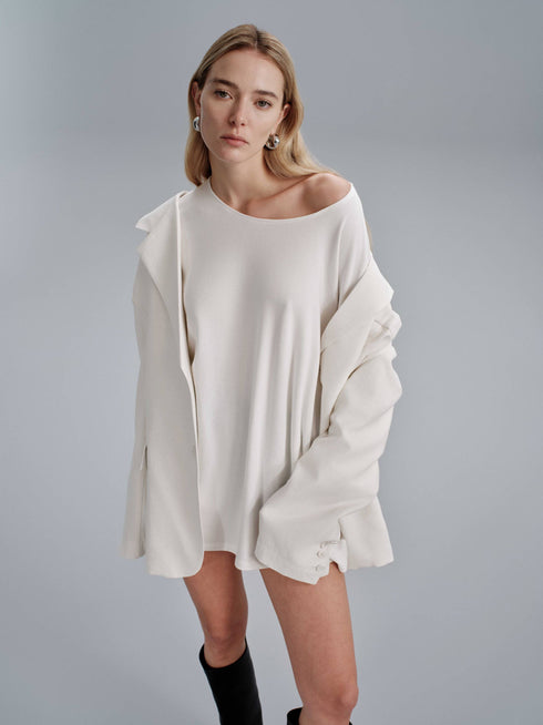 Nyssa Asymmetry Top - White