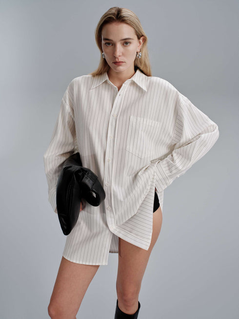 Lyra Stripe Shirt - White