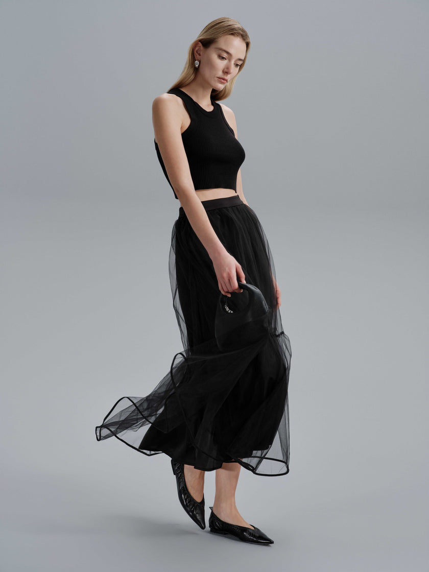 Contour Line Vest - Black