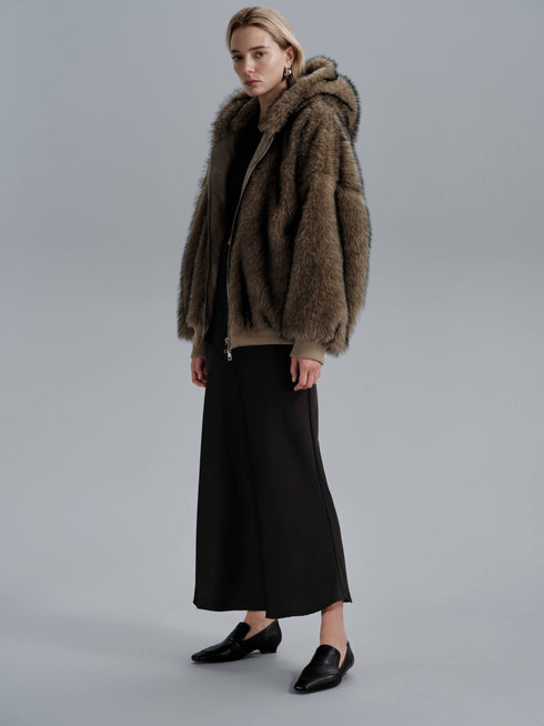 Arlette Imitation Fur Jacket - Apricots