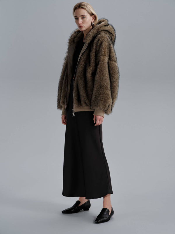 Arlette Imitation Fur Jacket - Apricots