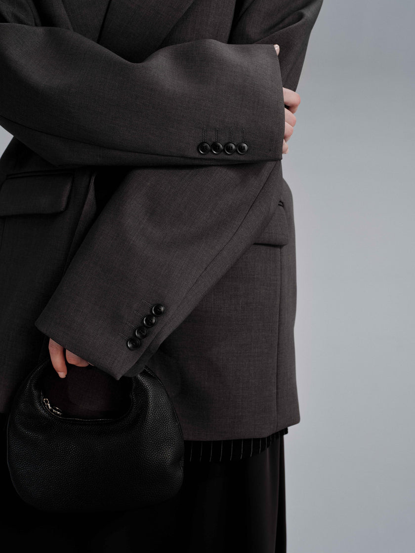 Kavi Oversized Frame Blazer - Dark Gray