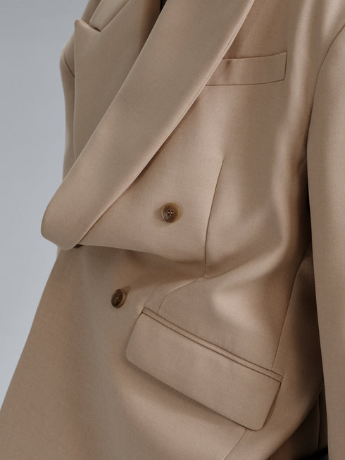 Kavi Oversized Frame Blazer - Khaki