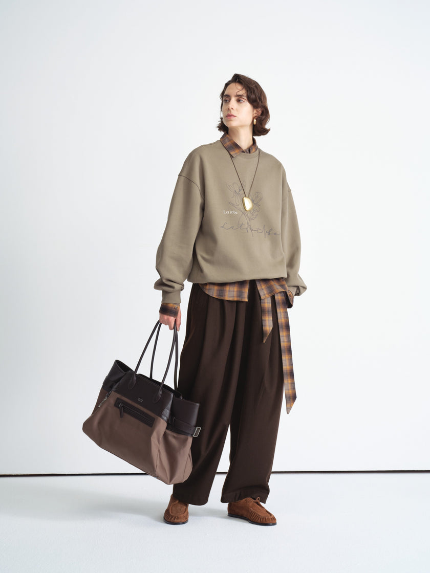 Pleated Wide-Leg Trousers